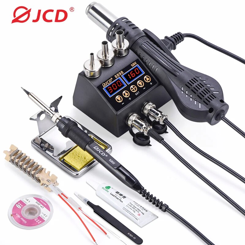 Smd Rework Station Hot Air Soldering 2 In 1 - JCD 8898 Soldering Station 750W 2