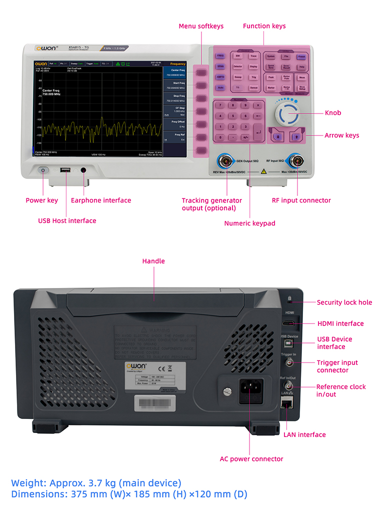 Spectrum Analyzer Tracking Generator 1.5Ghz - Portable Spectrum Analyzer 9kHz to 1.5GHz