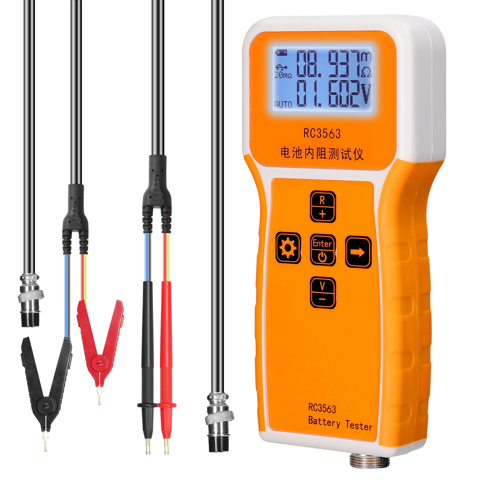 Battery Internal Resistance Tester Four Wire - 200Ohm 100V Handheld Battery Internal Resistance