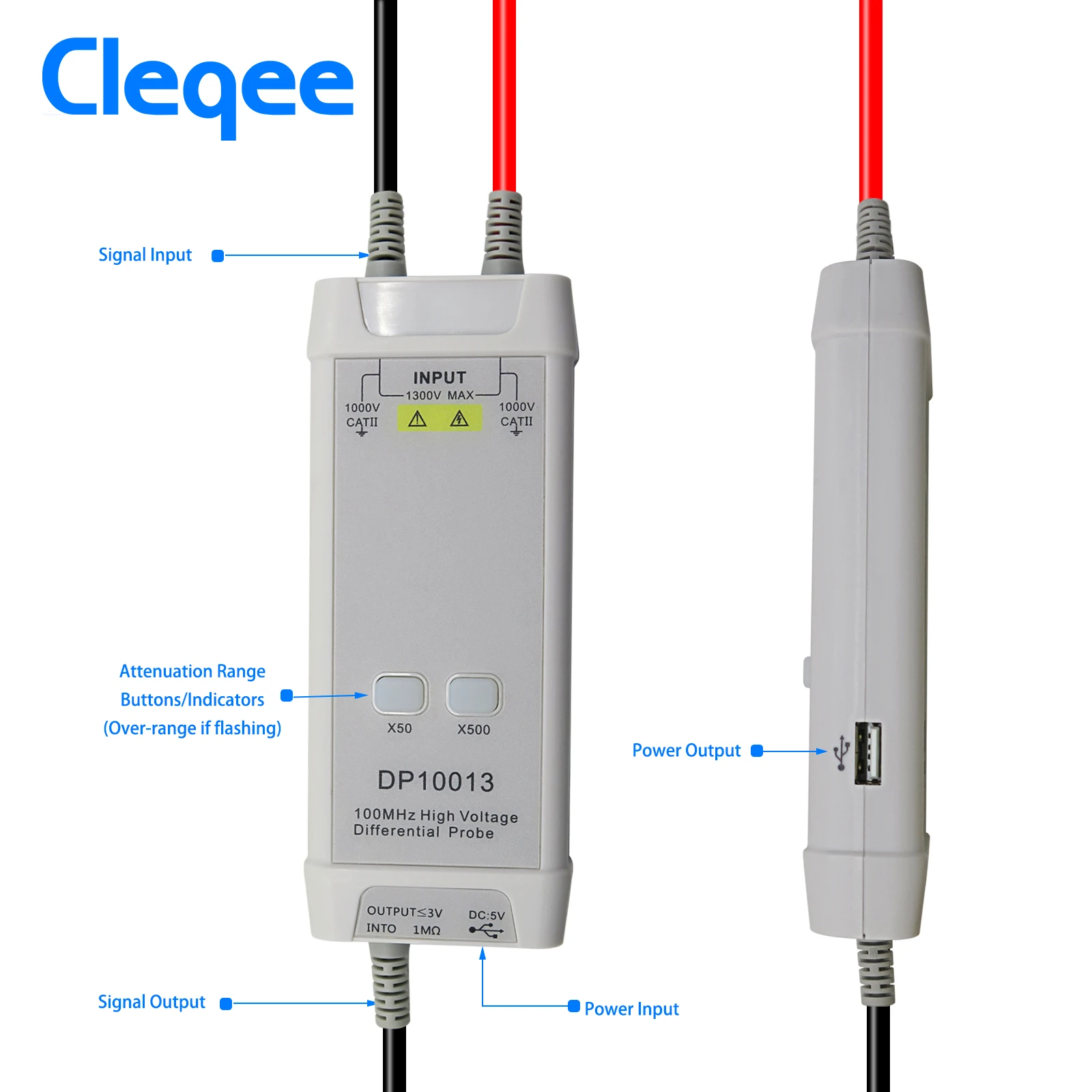 High Voltage Differential Probe 100Mhz 1300V - Cleqee 1300V 100MHz High Voltage Oscilloscope