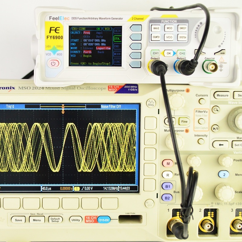 Dual Channel Arbitrary Waveform Function Generator 60Mhz - Feelelec FY6900 0-60MHz Digital Signal Generator