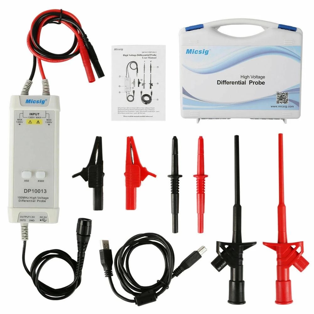 High Voltage Differential Probe 100Mhz 1300V - 2025Micsig Oscilloscope 1300V 100MHz High Voltage