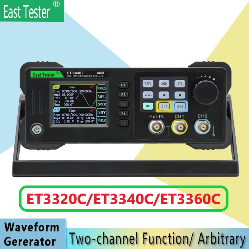 Dual Channel Arbitrary Waveform Function Generator 60Mhz - East Tester ET3320/40/60C Mini Dual Channel