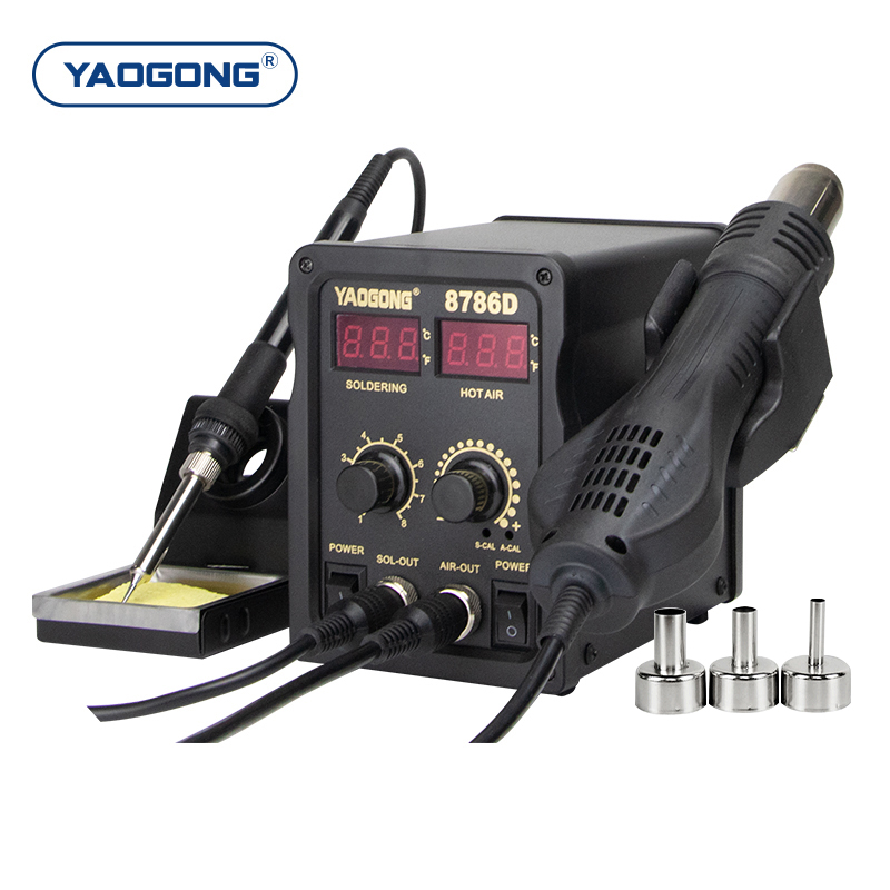 YAOGONG 8786D 2 in 1 Digital S - đánh giá và giá Smd Rework Station Hot Air Soldering 2 In 1