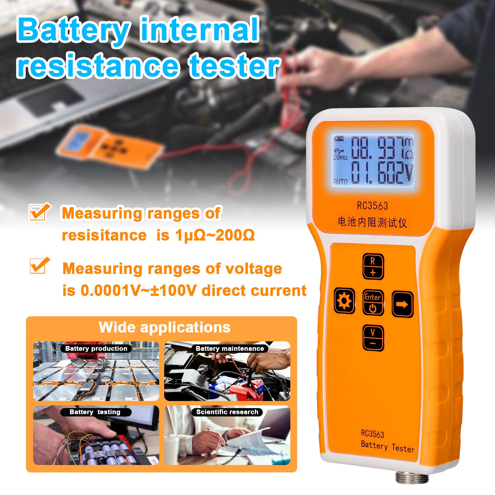 200Ohm 100V Handheld Battery I - đánh giá và giá Battery Internal Resistance Tester Four Wire