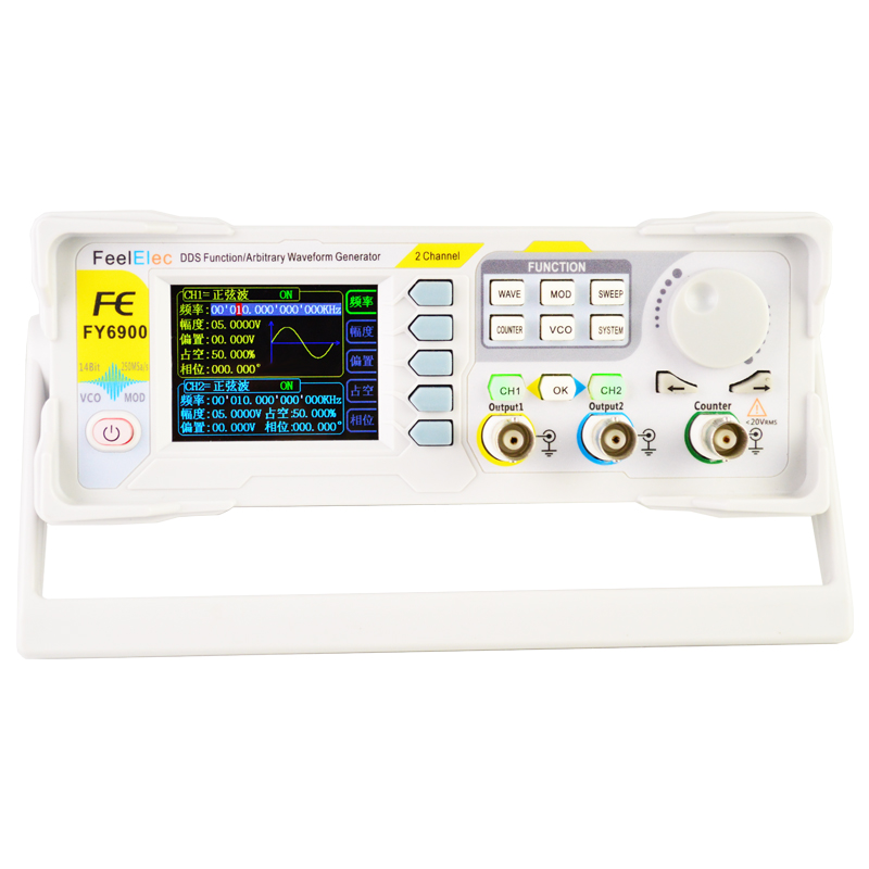 NEW FY6900 Dual Channel DDS Fu - đánh giá và giá Dual Channel Arbitrary Waveform Function Generator 60Mhz