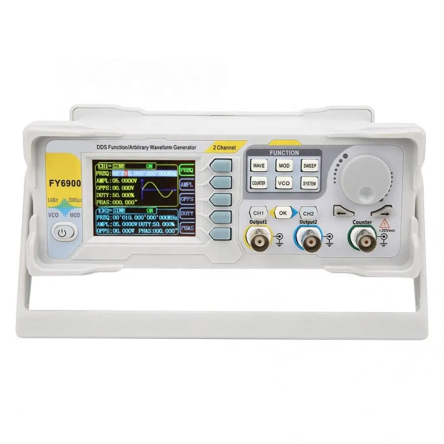 NEW FY6900 Dual Channel DDS Fu - đánh giá và giá Dual Channel Arbitrary Waveform Function Generator 60Mhz