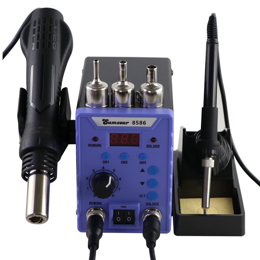 Sumsour 8586 760W 2 in 1 Digit - đánh giá và giá Smd Rework Station Hot Air Soldering 2 In 1
