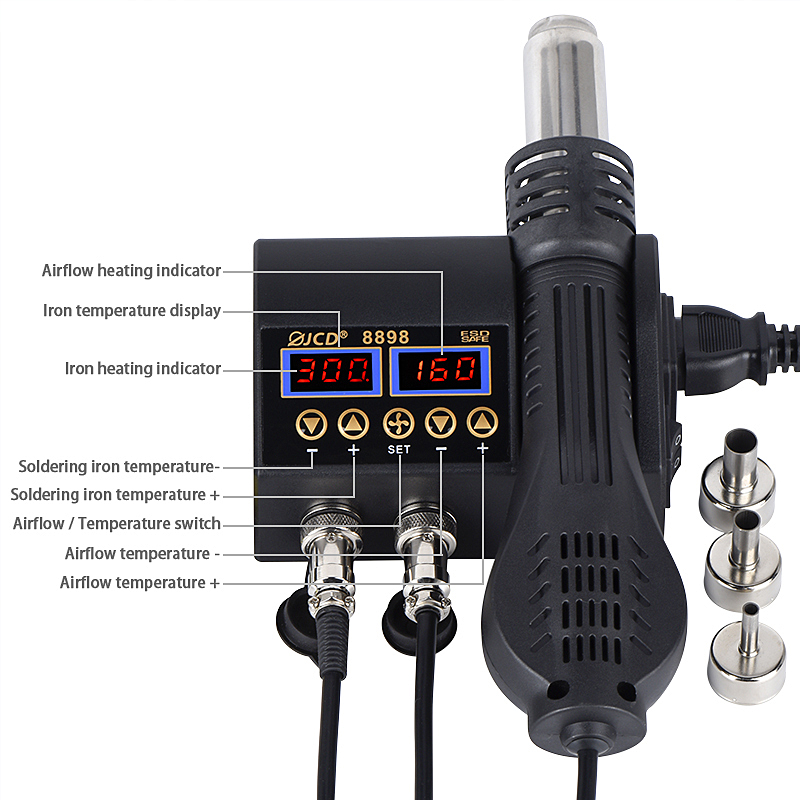 2 Trong 1 750W Không Khí Nóng  - đánh giá và giá Smd Rework Station Hot Air Soldering 2 In 1
