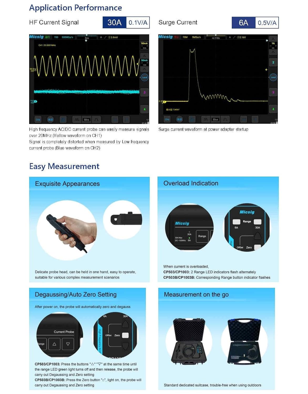 High Frequency AC/DC Current P - đánh giá và giá Current Probe Ac Dc 50Mhz Oscilloscope