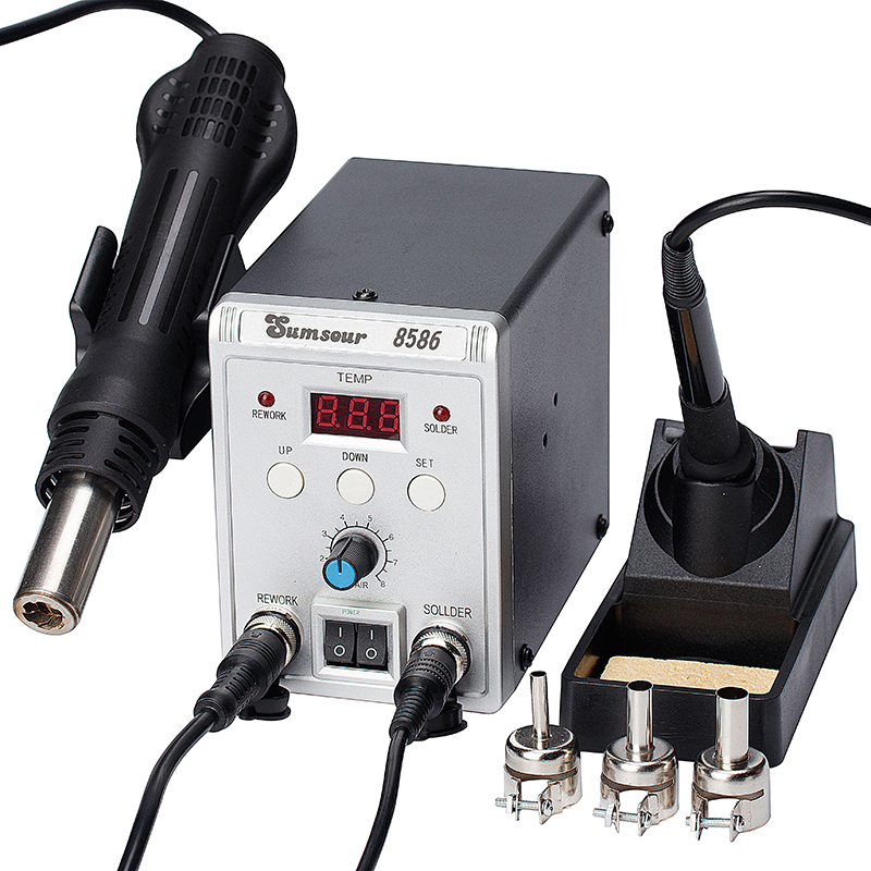 8586 700W 2 in 1 Digital Displ - đánh giá và giá Smd Rework Station Hot Air Soldering 2 In 1