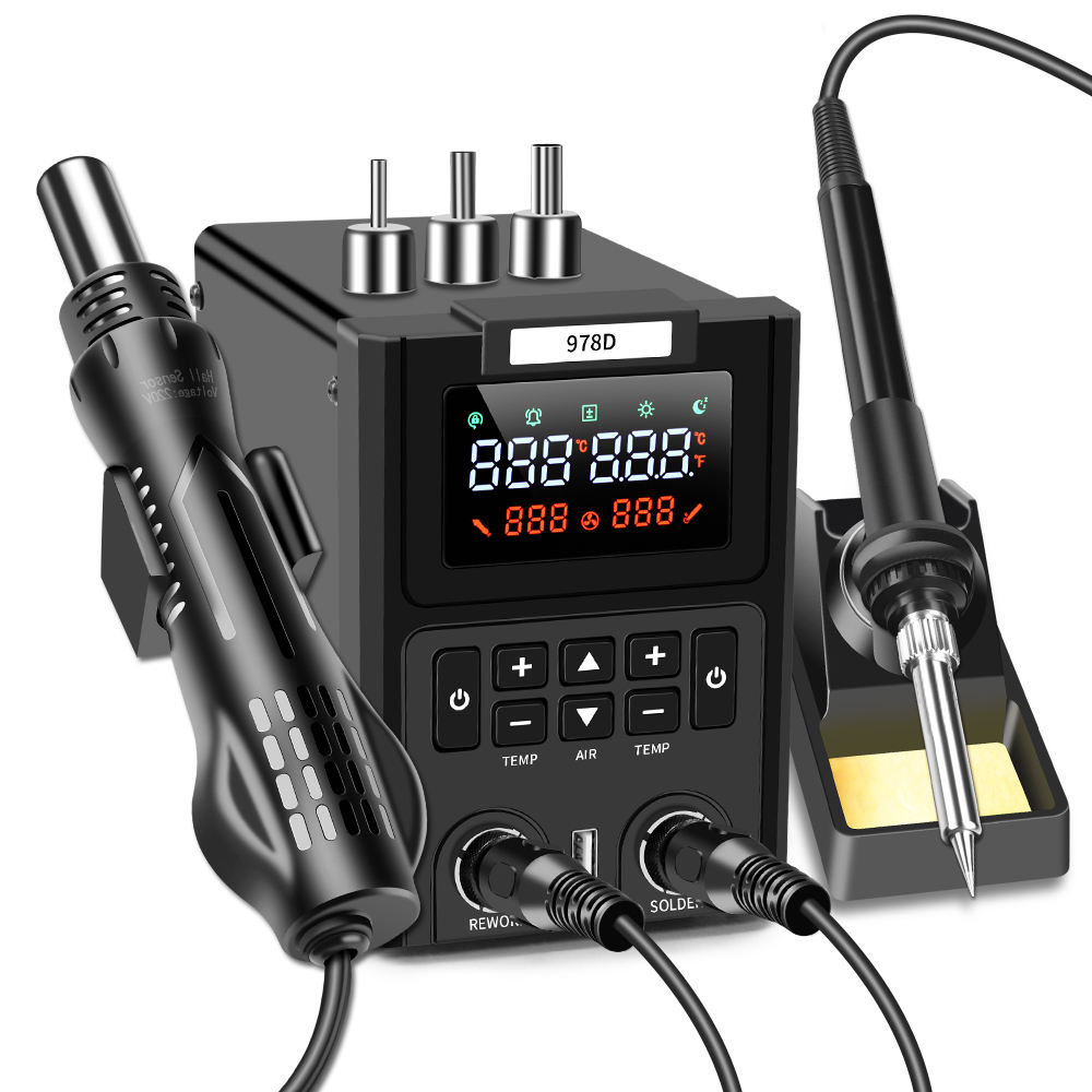 Dual LED Digital Displayings H - đánh giá và giá Smd Rework Station Hot Air Soldering 2 In 1