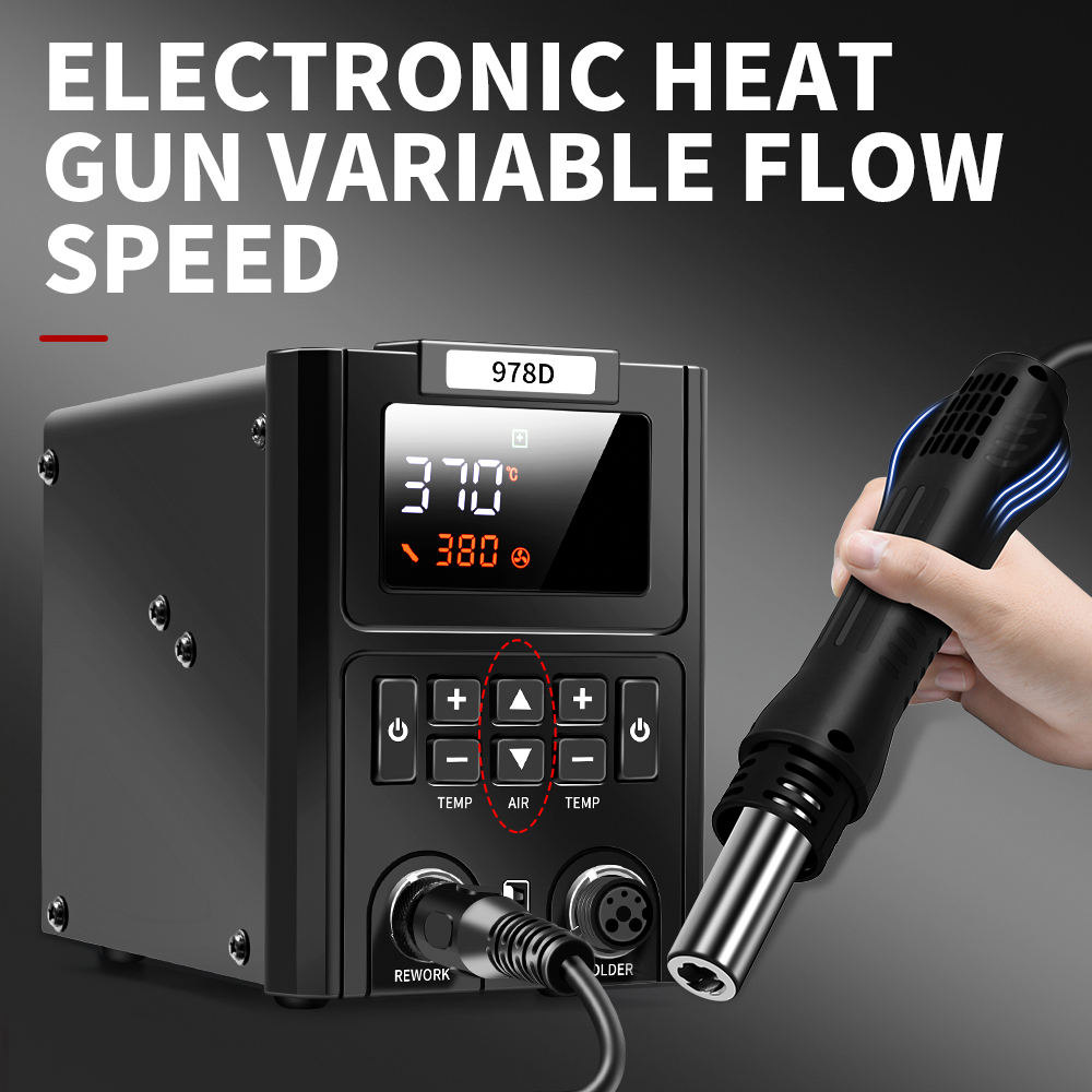 Dual LED Digital Displayings H - đánh giá và giá Smd Rework Station Hot Air Soldering 2 In 1