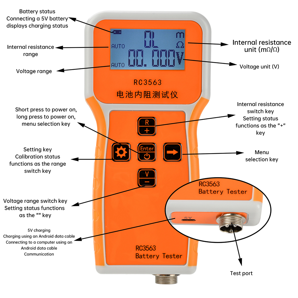 RC3563 18650 Battery Internal  - đánh giá và giá Battery Internal Resistance Tester Four Wire