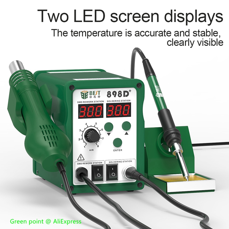 BST-898D + Màn Hình LED Hiển T - đánh giá và giá Smd Rework Station Hot Air Soldering 2 In 1