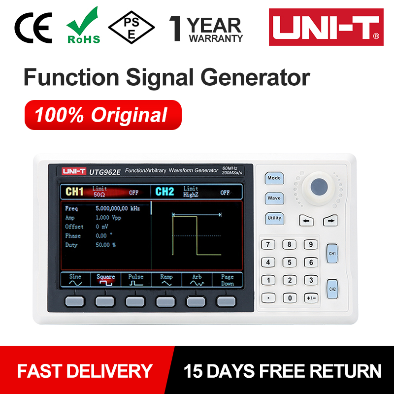 UNI-T UTG932E UTG962E Chức Năn - đánh giá và giá Dual Channel Arbitrary Waveform Function Generator 60Mhz