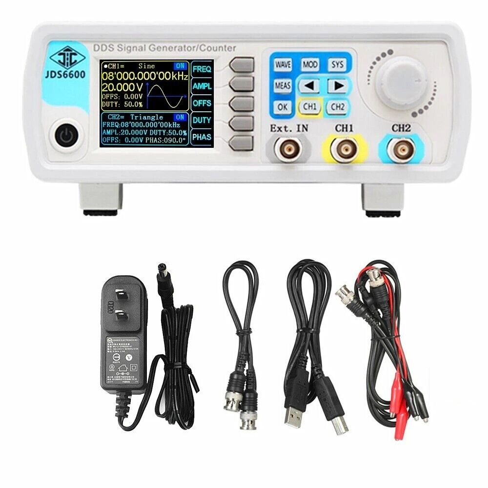 JDS6600 60MHz DDS Function Sig - đánh giá và giá Dual Channel Arbitrary Waveform Function Generator 60Mhz