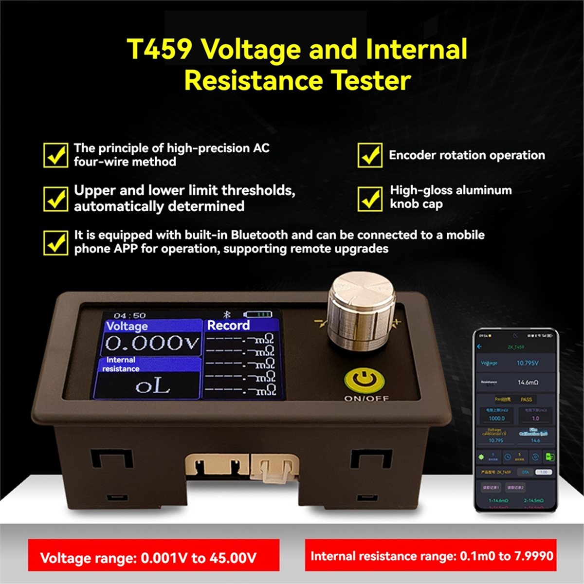 ABGN T459 DC 5V Four-Wire Batt - đánh giá và giá Battery Internal Resistance Tester Four Wire