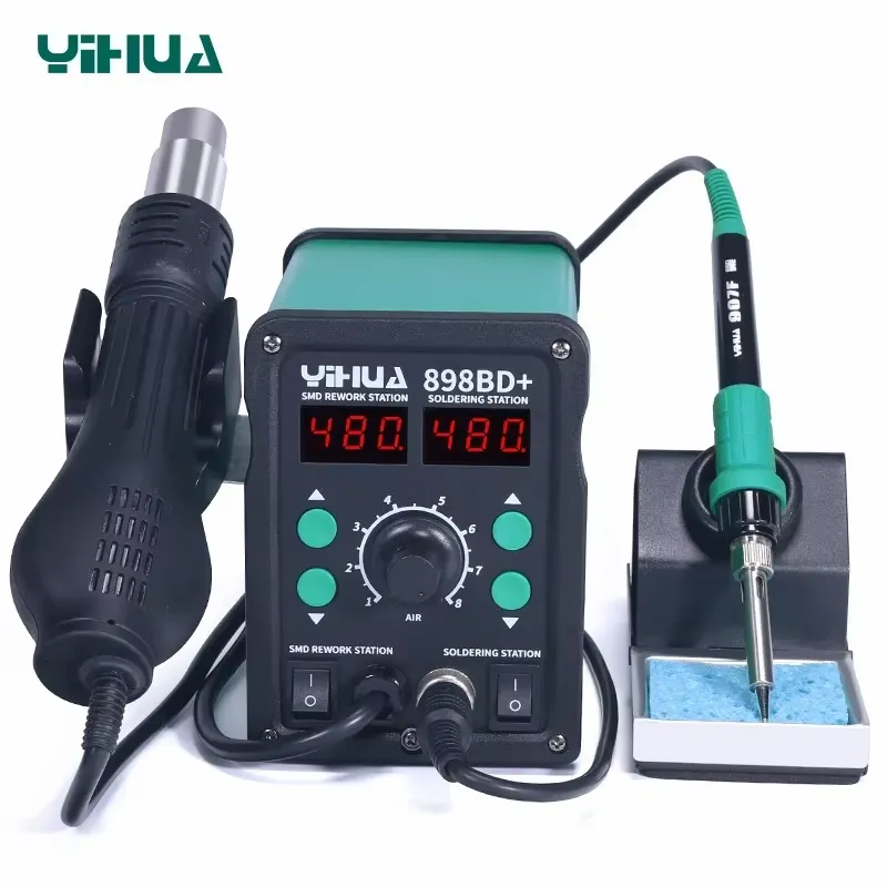 YIHUA 898BD+ 220V 2 in 1 Digit - đánh giá và giá Smd Rework Station Hot Air Soldering 2 In 1