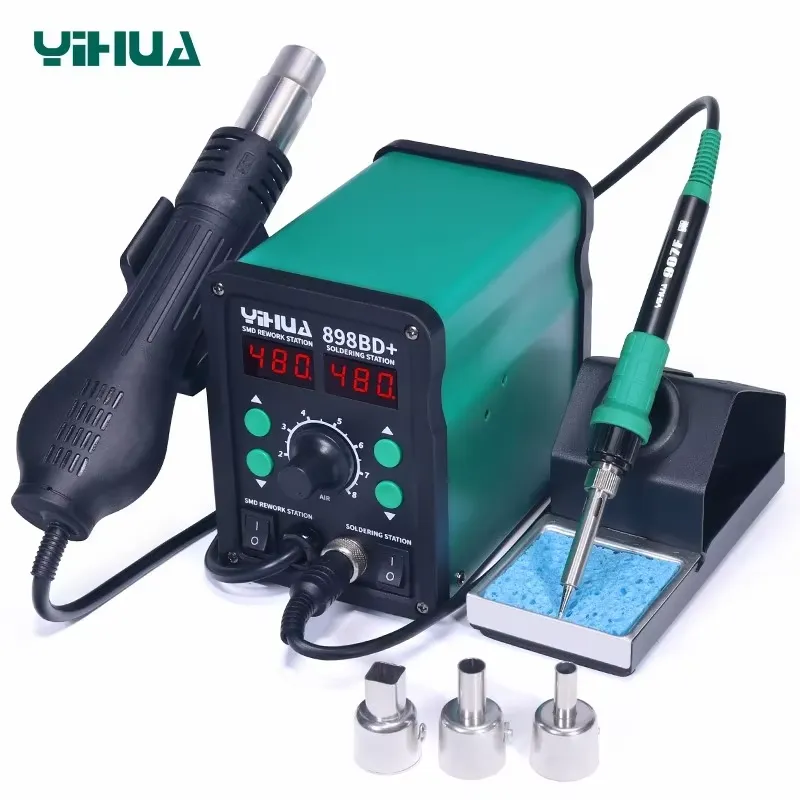 YIHUA 898BD+ 220V 2 in 1 Digit - đánh giá và giá Smd Rework Station Hot Air Soldering 2 In 1