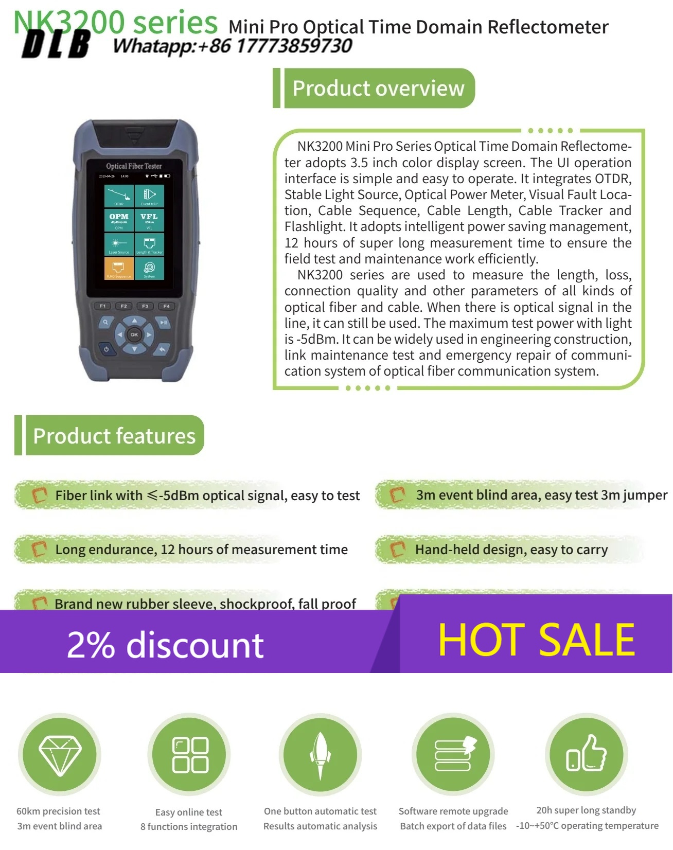 NK3200D OTDR Optical Time Doma - đánh giá và giá Optical Time Domain Reflectometer Otdr 1310 1550Nm