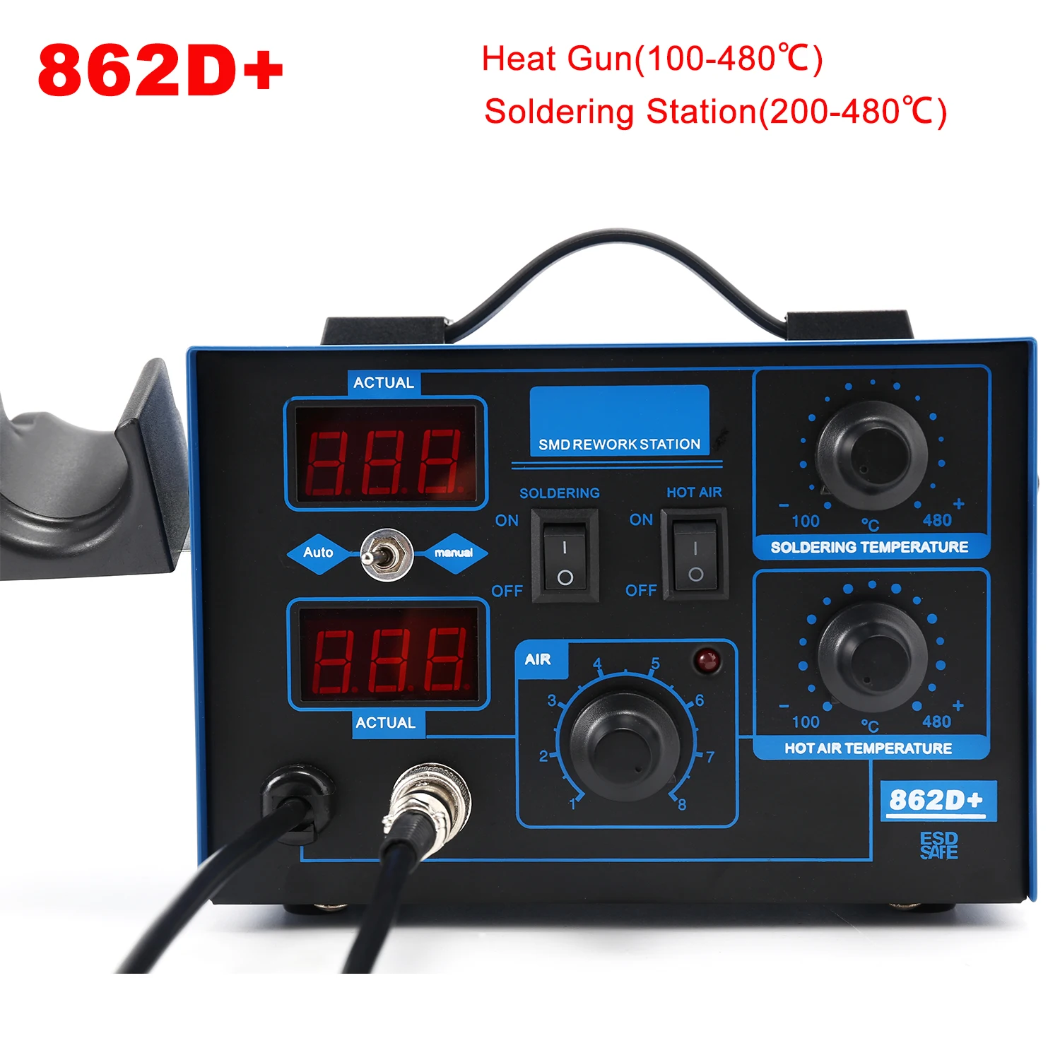 862D+ Soldering Station 2 In 1 - đánh giá và giá Smd Rework Station Hot Air Soldering 2 In 1